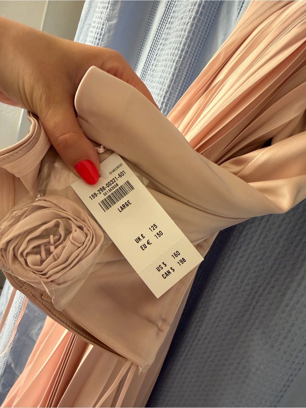 Abercrombie & Fitch Strapless Pleated Maxi Dress - Light Pink - Picture 3 of 3